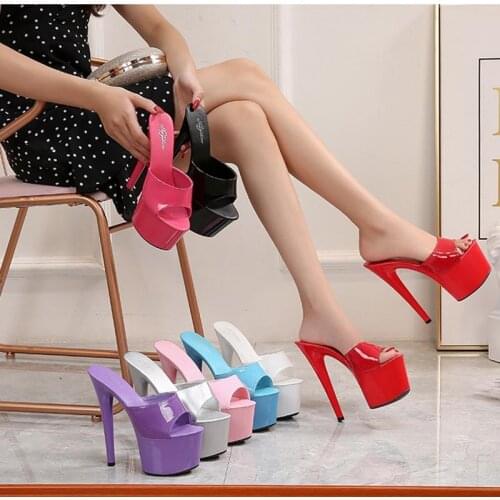 HOKSZVY 2021 Summer New Patent Leather Fish Toe Shoes for Women High Heels Fine Sexy Black Platform Heels Sandals Female LFD