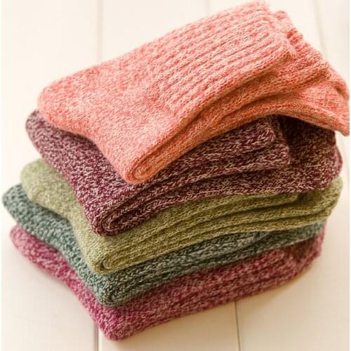 1Pair Hot sale Warm Winter Womens Socks Pure color Woolen Soft Thick Cashmere Socks