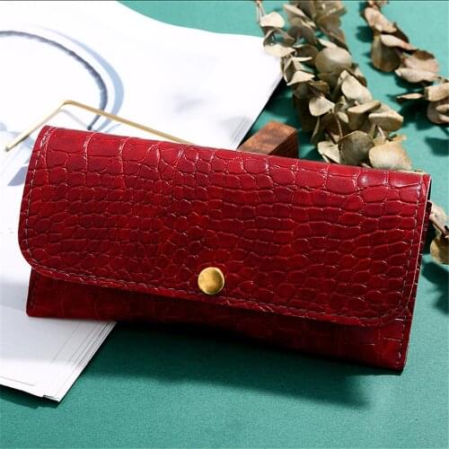 1pc Classic Fold-able Sunglasses Case PU Leather Sun Glasses Box Sunglasses Protector Container Eyewear Accessories