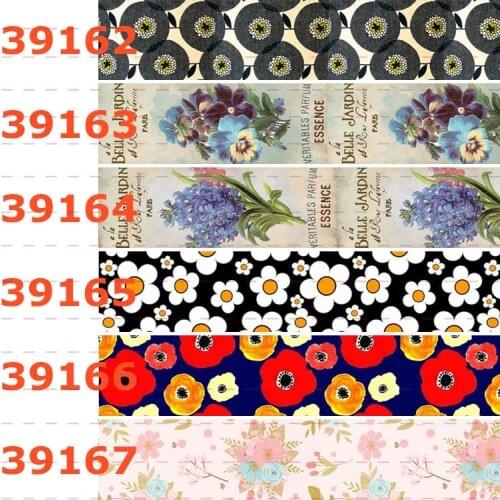 10yards - different sizes -Flowers pattern Grosgrain ribbon -beautiful flowers pattern printed ribbon