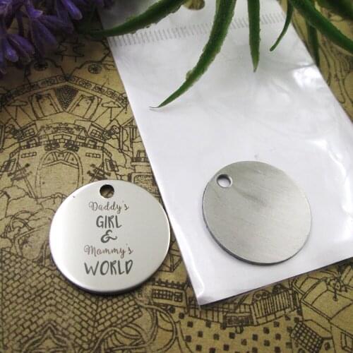 20pcs--"DADDYS GIRL AND MOMMYS WORLD"stainless steel charms 5 styles for choosing DIY Charms for necklace bracelets