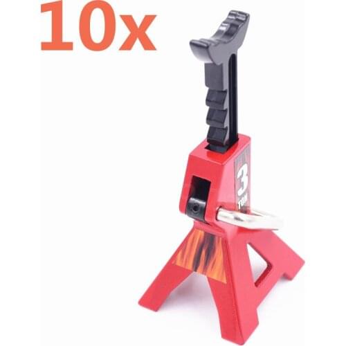 10Pieces RC Cars Steel 3 Ton Axle Stand Lift Capacity Stand Heavy Duty Vehicle Floor Ratchet Jack TRX4 D90 CC01 RC Climbing Car