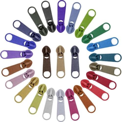 10Pcs/pack 3# Colorful High Quality Nylon Zipper Pull Slider Head For DIY Handcraft Accessories Repair Pillow Quilt Bedding Bag