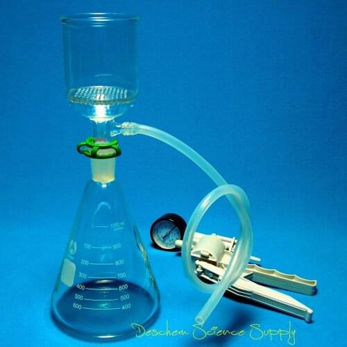 1000ml,24/40,Suction Filtration Kit,70mm Buchner Funnel,1L Flask ,W/Handle Vacuum Pump