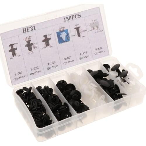 150PCS Auto Car Plastic Bumper Pin Rivet Fasteners Trim Clip Interior Panel Door Clips