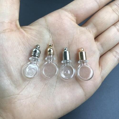 20/50/100/300/500pcs Flat shape glass vial pendant glass pendant wish glass bottle locket necklace pendant name on rice bottle