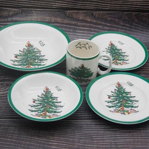 5 Pcs/set Christmas tree Dinnerware Set Food Tableware Dinner Set Christmas Gift Drop shipping