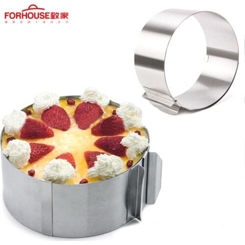 6-12 inch Cake Moulds Bakeware Stainless Steel Round Adjustable Mould Cake Ring DIY Decorating Baking Tools