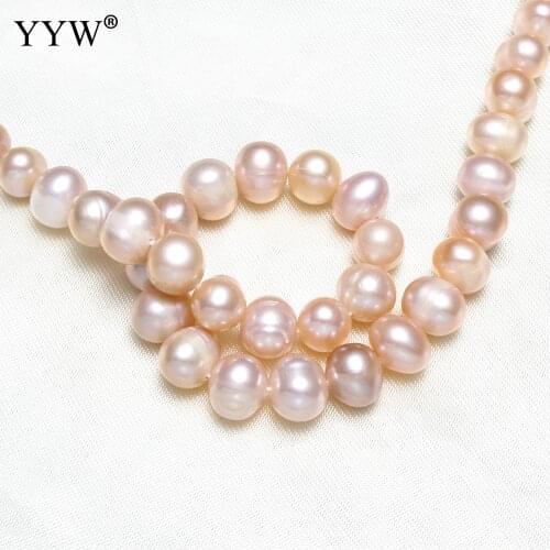 8-9mm Cultured Potato Freshwater Pearl Beads Big Size Natural Beads For Necklace Bracelets Jewelry Making 14.3"-15"Strand Pearl