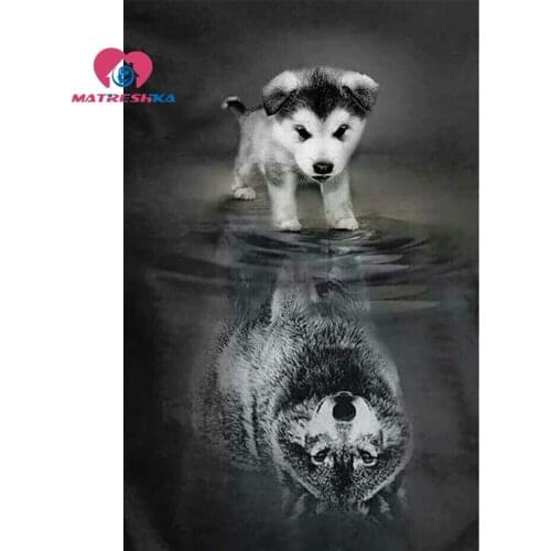 Diamond embroidery wolf mosaic painting Pictures of crystals Diamond square mosaic Cross-stitch patterns hobby foamiran Crafting