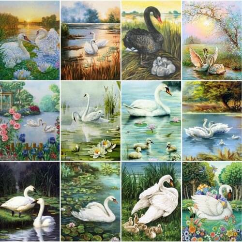 EverShine Diamond Painting Swan Cross Stitch Diamond Embroidery Animal Full Square DIY Beaded Rhinestones Art Handmade Hobby