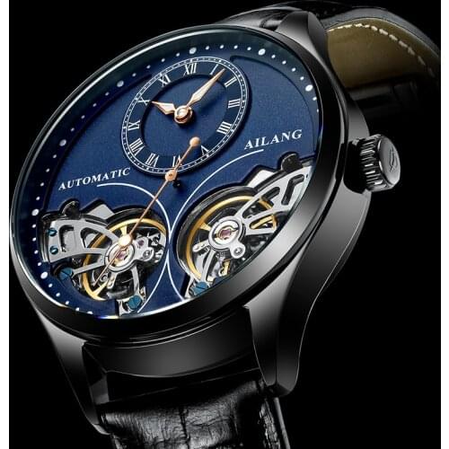AILANG brand watch double flywheel automatic mechanical watch mens watch fashion atmosphere mens watch