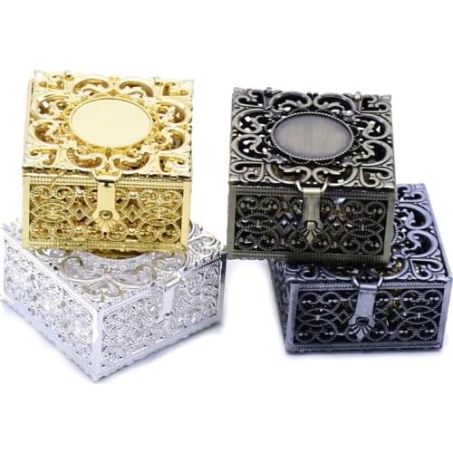 Rosary Beads Box Necklace Metal Christian Catholic Religious Jewelry Case Storage Organizer