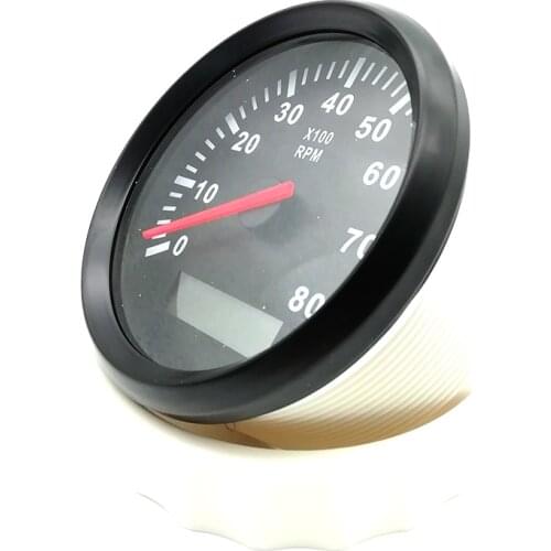 85mm Digital Hourmeter 0 - 8000 RPM Diesel Engine Tacho Gauge Waterproof Boat Car Marine Tachometer