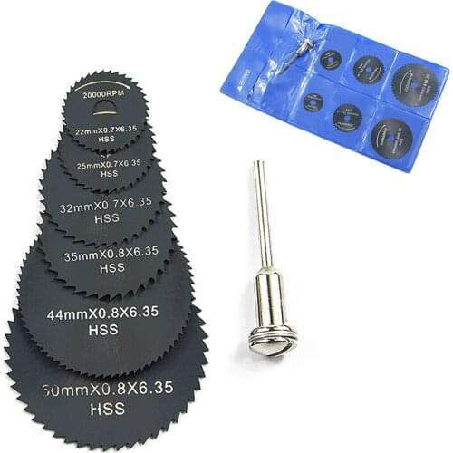 Hot 6 Pcs Mini Circular Saw Blade Hss Cutting Disc Small Saw Blade Nitrided Woodworking Plastic Rotating Drill Tool Accessories