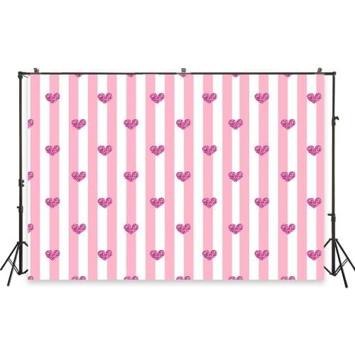 HUAYI Photo Background Newborns Baby Valentine Day Love Stripes Photography Backdrops Custom Studio Photobooth Backdrop XT-6388