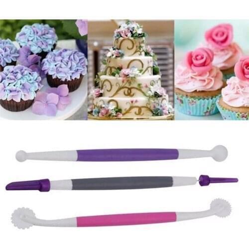 Wholesale 10 Sets(3 pcs/Set) SugarCraft Modelling Tool Clay Molding Sculpture Fondant Cake Decorating mold