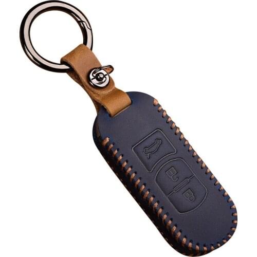 Leather Car Key Case Cover for Mazda 2 3 6 Atenza Axela Demio CX-5 CX5 CX-3 CX7 CX-9 2015 2016 2017 2018 2019 Accessories Ring