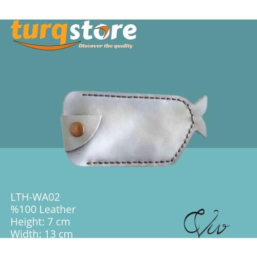 Handmade Leather-Coin Purse (Whale)