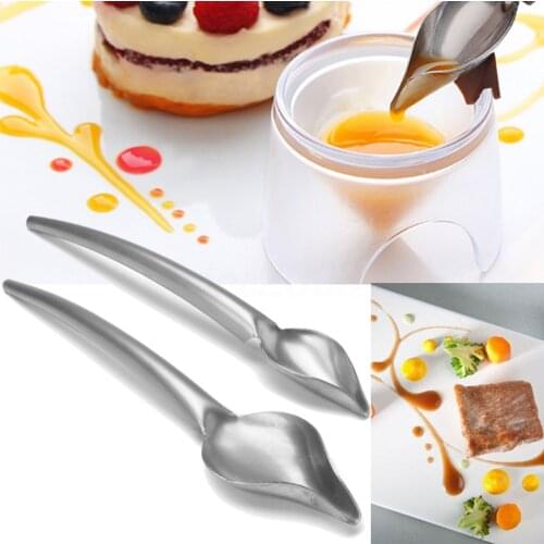 Creative Decor Spoon Sushi Food Draw Tool Design Sauce Dressing Plate Dessert Bakeware Cake Gastronomy Spoon Coffee Tool
