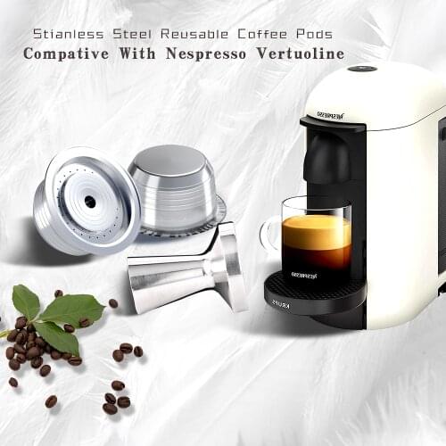 Reusable Nespresso Coffee Capsule Tamper Large Cup Set For Nespresso Vertuo ENV135BAE & For Krups XN 9031 Nespreeso Vertuoline