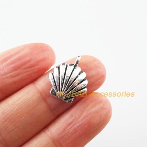 Fashion 30Pcs Tibetan Silver Color Ocean Sea Shell Charms Pendants 14x16.5mm