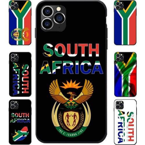 For Samsung A20 50 70 M20 30 S7 S8 S9 S10 LITE Edge PLUS NOTE South Africa National Flag Coat Of Arms Theme Soft TPU Phone Cases