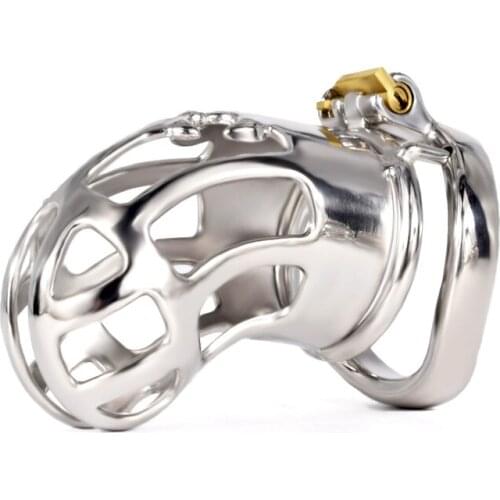 Stainless steel long male Chastity cage metal penis lock cock ring ball stretcher BDSM bondage sadism restraint sex toy for man