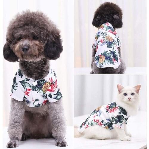 Hokerbat Hawaiian Style Dog Clothes Summer Sweatshirt cool breathable Pet Shirt Small Medium Large Size Clothes For Dog