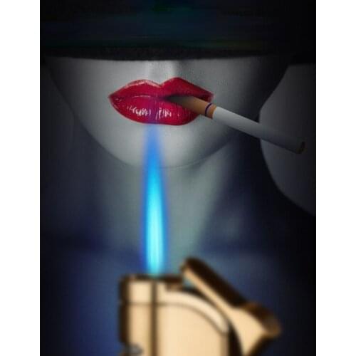 Straight Into The Lighter Personality Creative Metal Windproof Electronic Lighter Smoking Accessories for Weed Gadgets for Men