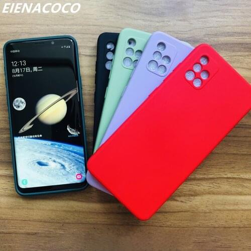 Original Square Liquid Silicone Case For Samsung Galaxy A52 A72 S8 S9 S10 S21 Plus A50 A51 A71 A31 A21S M31 M30S Note 20 Case