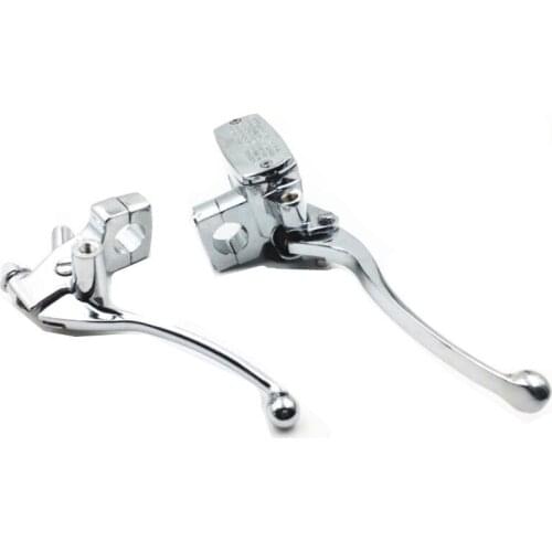 Pair Chrome Custom 7/8" 22mm Motorcycle Handlebar Brake Clutch Master Cylinder Levers Cafe Racer Old School