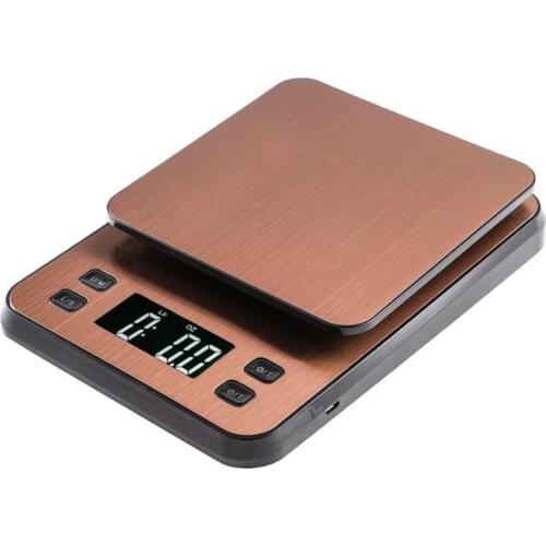 Golden stainless steel Portable Digital Kitchen Scale 10kg Food weight measuring Electronic Scale with USB power supply