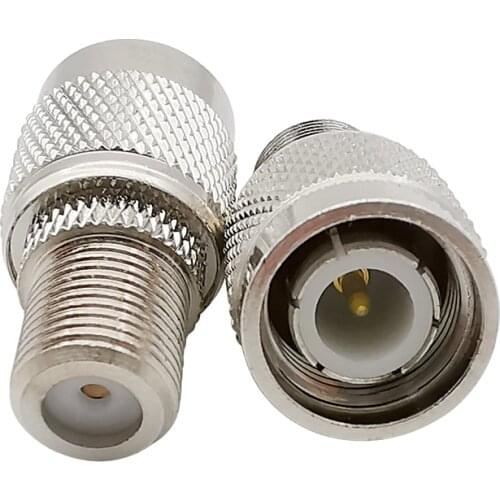 1Piece F to TNC Connector F Female to TNC Male Plug Coaxial Adapter Nickel Plated Brass Straight Convertor for Antennas Wireless