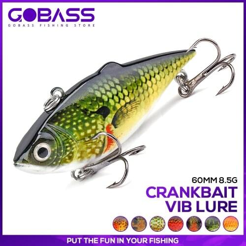 GOBASS 6cm 8.5g VIB Fishing Lure Vibes For Winter Bass Fishing Tackle 2020 Sinking Lipless Wobbler Crankbait Artificial Baits