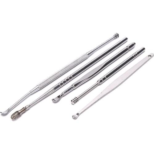 Stainless Steel Spiral Ear Pick 6-piece Double Head Ear Canal Massage Tool Set