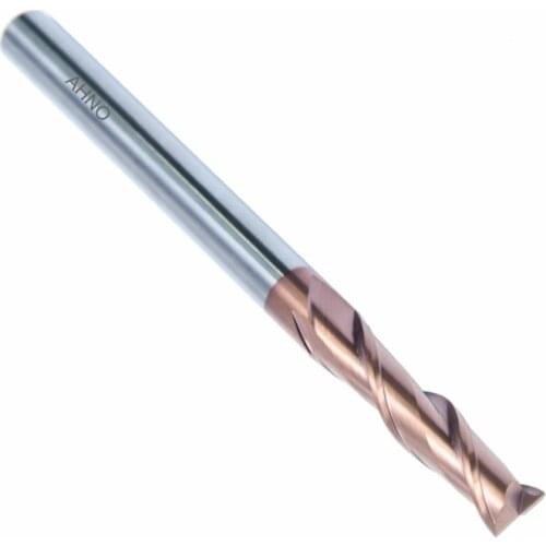 AHNO Extra Long Tungsten Carbide CNC Flat End Mill bits HRC55 Updated AlCr-based copper Coating 2 Blades Factory Outlets