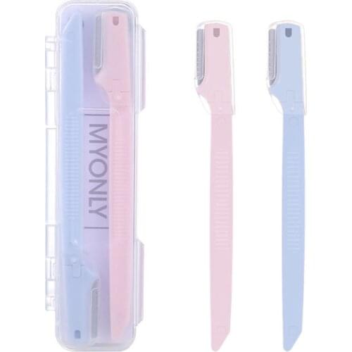 Women Facial Face Razor Eyebrow Trimmers with Storage Box Travel Blades Shaver Makeup Beauty Tools Eye Brow Trimmer Blender