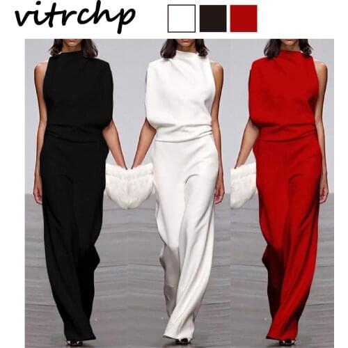 2021 Ladies Women Jumpsuit Casual Summer Elegant Romper Party Off-Shoulder One-Piece Wide Leg Pants Overalls Bodysuit