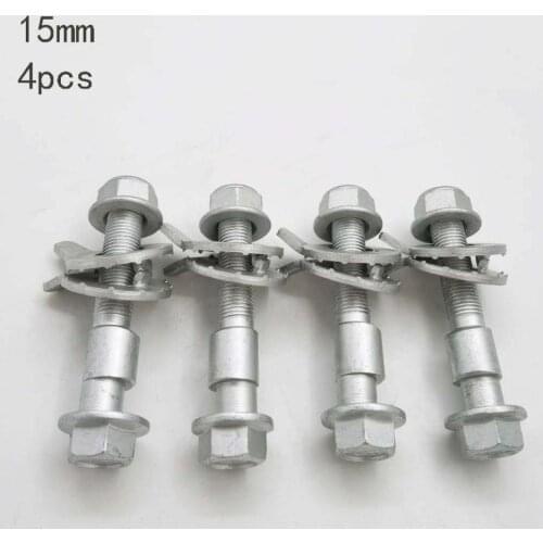 Automotive wheel alignment tire accessories Eccentric screw adjustment camber bolt Silver 12.9 bolts -15mm 4pcs