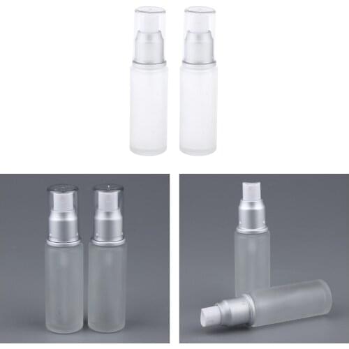 6 Pieces 30ml Matting Frosted Glass Lotion Cream Pump Bottle Containers