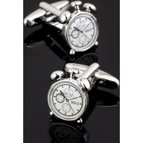 Free shipping, new fashion mens shirt cufflinks silvery Clock cufflinks senior designer exclusive design tool