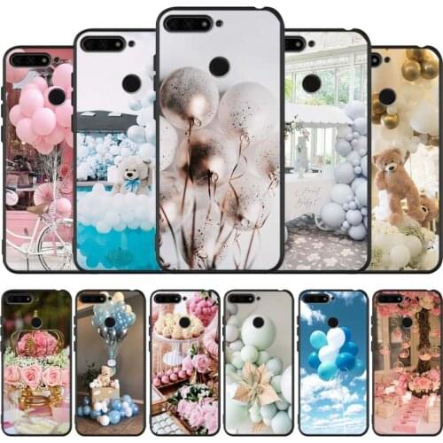 Romantic balloon black Silicone Phone Case For honor 30 20 Pro 8 8X 9 10 20 Lite Mate 10 20 30 Lite Pro cover