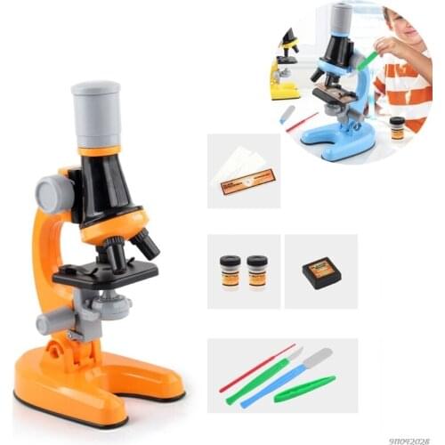 Childrens Microscope Set, with 100X 400X and 1200X Magnification LED Childrens Educational Toys,for Boy Girls Student Wholesales