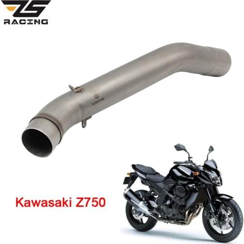 ZS Racing Motorcycle Exhaust Middle Pipe Muffler for Kawasaki Z750 Z750R 2007-2012 Without Exhaust