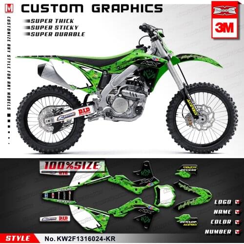 KUNGFU GRAPHICS Motocross Decals MX Stickers Self Adhesives for KX250F KX 250F 2013 2014 2015 2016