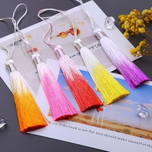 Fashion Tassel Brush Pendant Accessories for DIY Earrings Jewelry Making 8cm Silk Satin Tassel Handmade Crafts Findings Supplier