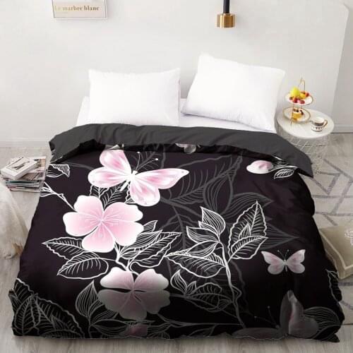 3D Duvet Cover Custom 200X200 220x240 Comforter/Quilt/Blanket case Full Queen King Bedding For Pink Floral Drop Ship