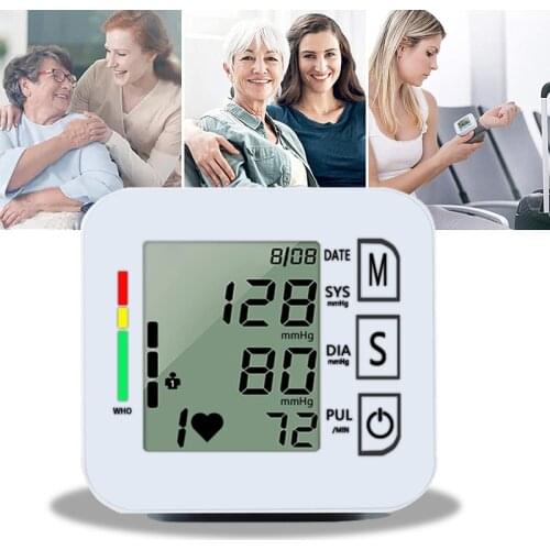 Portable Blood Pressure Monitor Automatic Digital Monitor Heart Beat Rate Pulse Meter Tonometer Electronic Blood Pressure Monito