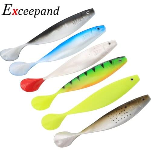 Exceepand 6 Pcs Soft Carp Bait T-Tail Wobblers Simulation Fishing Lure 230mm 70g Aritificial Fishing Jigging Bait Swimbait Lure